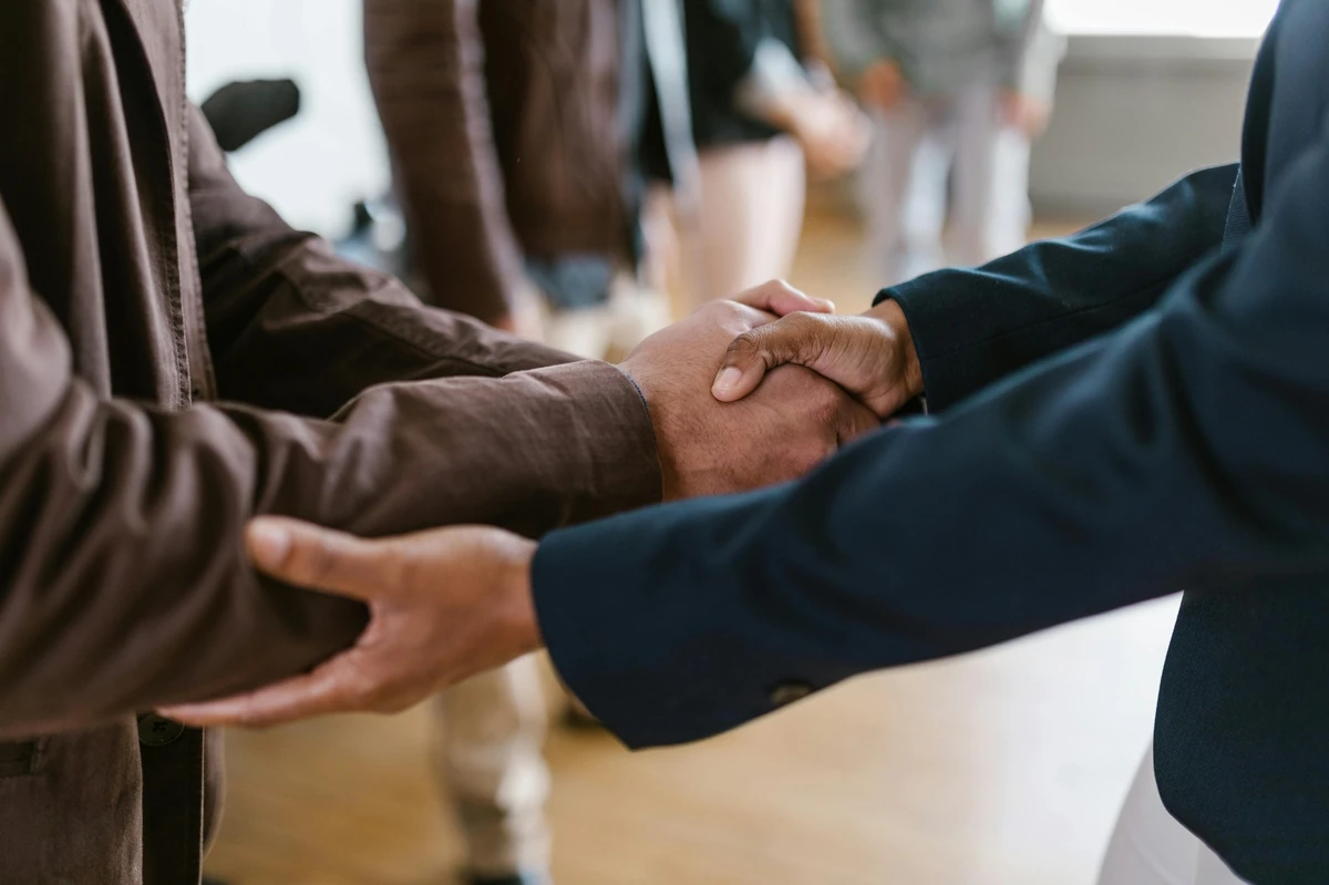 Welcome Handshake At First Presbyterian Church In Wheaton, Il